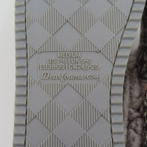 Dearfoams Women Medium 7-8 Multicolor Sweater Knit Memory Foam Slippers NEW - Picture 12 of 14